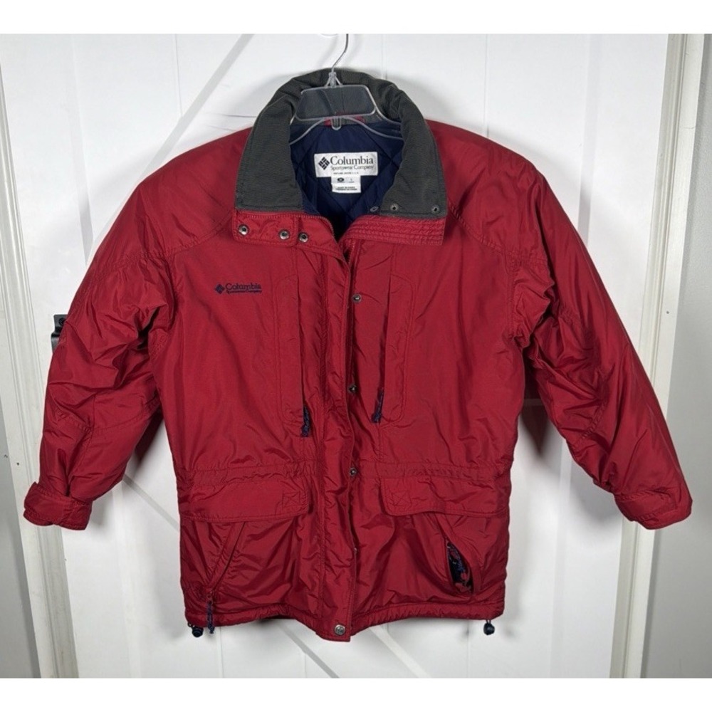 Vintage 1990s Columbia Winter Jacket Ski Parka Full Zip Front Hiking Camping